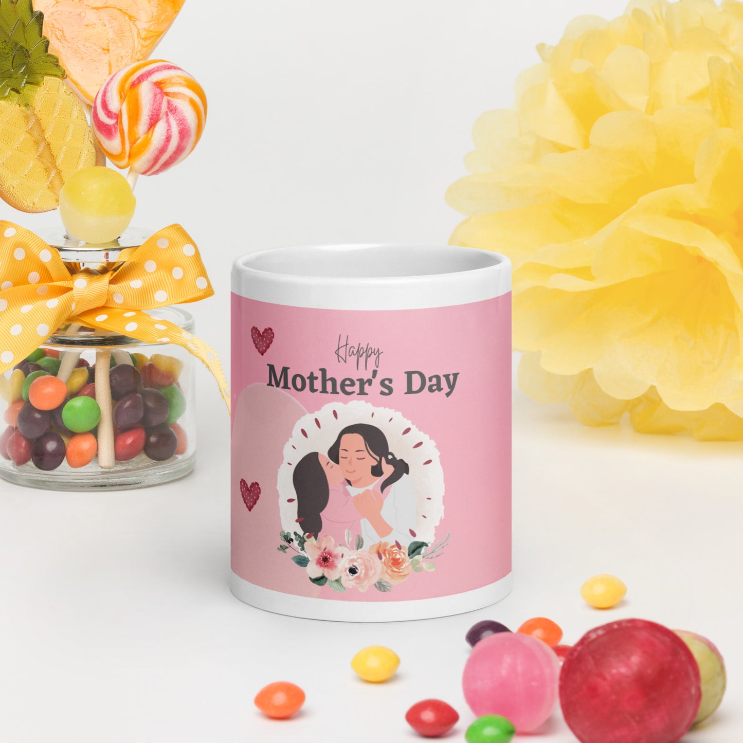 Mother's Day white glossy mug