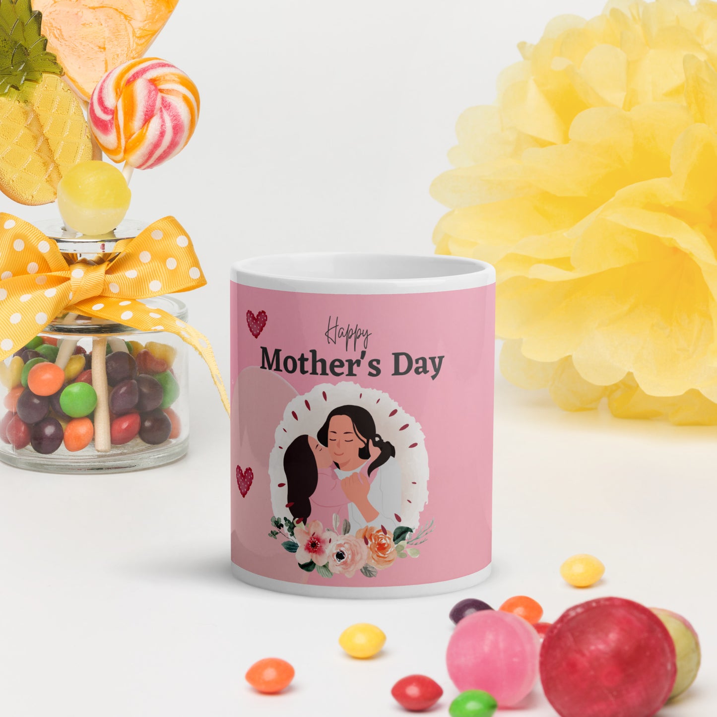 Mother's Day white glossy mug