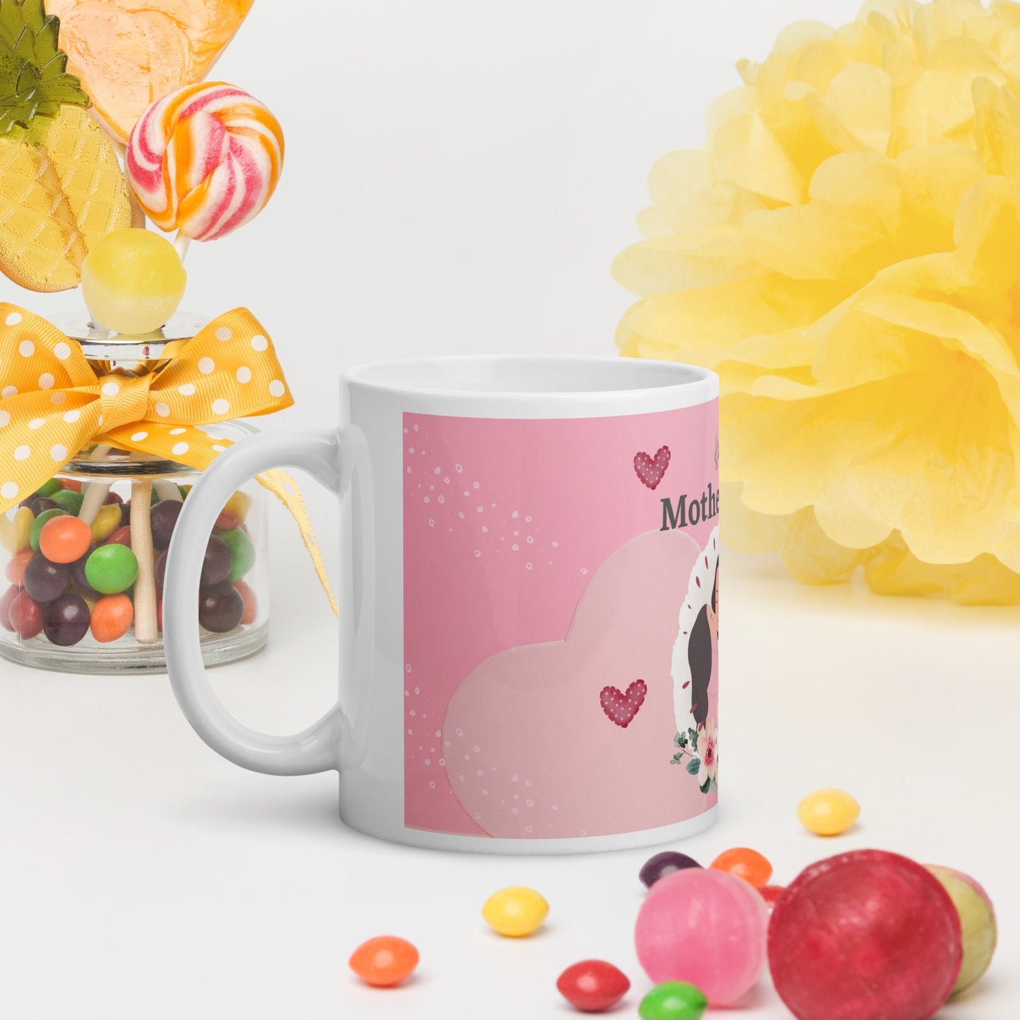 Mother's Day white glossy mug