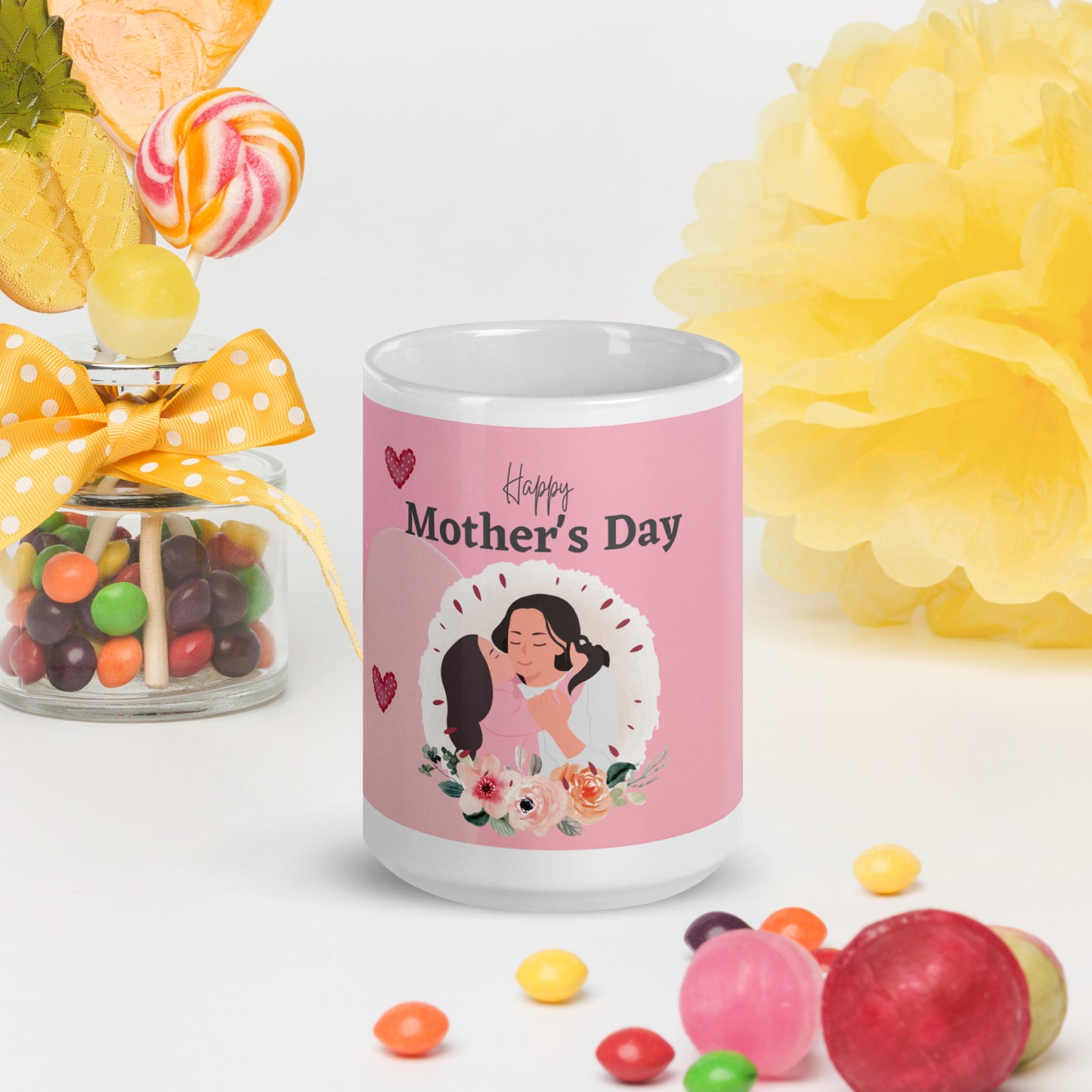 Mother's Day white glossy mug